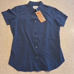 NWT Fjallraven High Coast Lite Short Sleeve Shirt Navy Blue Women’s Medium (M)